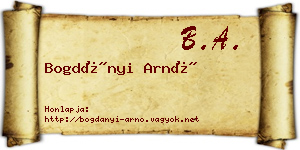 Bogdányi Arnó névjegykártya